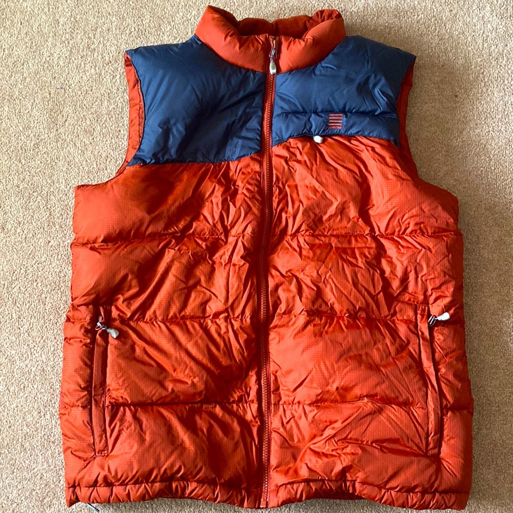 Lands end puff jacket blue and orange